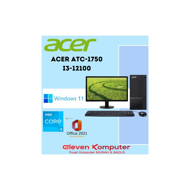 PC ACER ATC-1750 I3-12100 4GB 512GB-SSD UMA WIN11 OHS2021 + MONITOR 19.5Inch V206HQL PC ACER ATC-1750 I3-12100 4GB 512GB-SSD UMA WIN11 OHS2021 + MONITOR 19.5Inch V206HQL