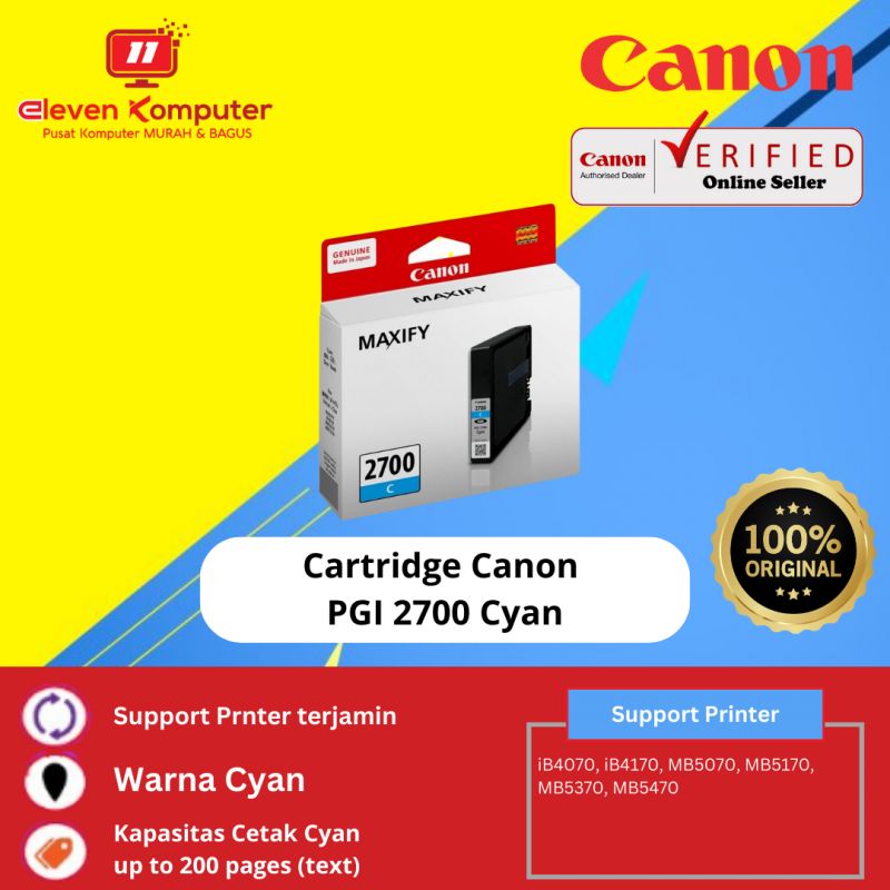 Cart Canon PGI 2700 Cyan, Magenta, Yellow