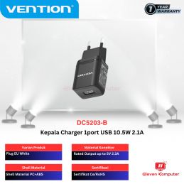 Vention Kepala Charger 5V 2.1A Fast Charging - DC5203