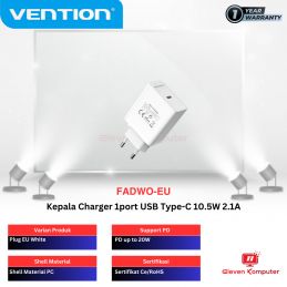 Vention Kepala Charger Vention 1 Port 20W USB White FADW0-EU