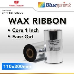 Ribbon Wax Bare Label 110 x 300 m BLUEPRINT Thermal Transfer Ribbon