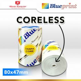 KERTAS THERMAL BLUEPRINT CORELESS 80 mm x 47 mm - 1 Roll