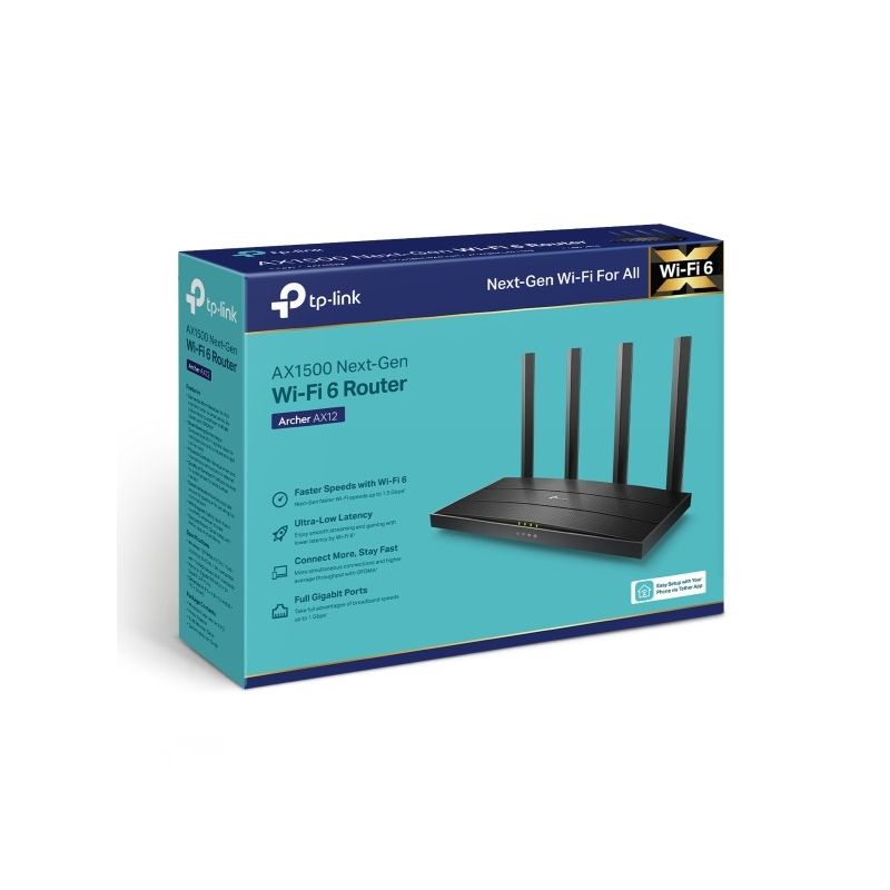 TP-LINK ARCHER AX12 AX1500 NEXT-GEN WIFI 6 ROUTER TP-LINK ARCHER AX12 AX1500 NEXT-GEN WIFI 6 ROUTER