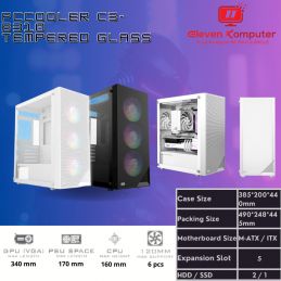 CASING PCCOOLER C3-B310 BLACK FREE 4 FAN - NO PSU