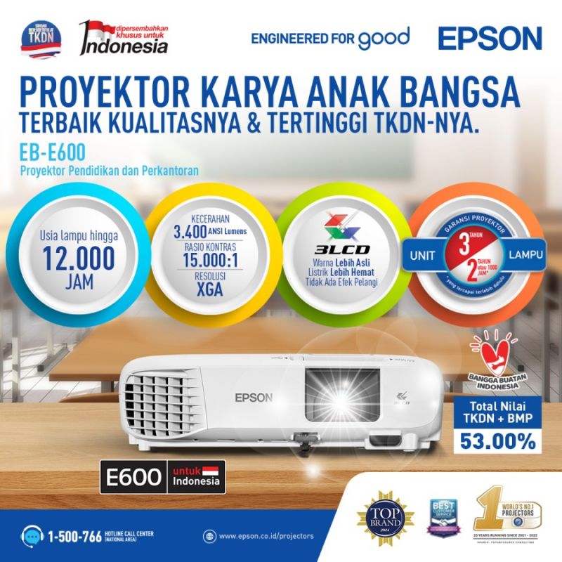 LCD PROJECTOR EPSON E600( TKDN + BMP 53.00% )