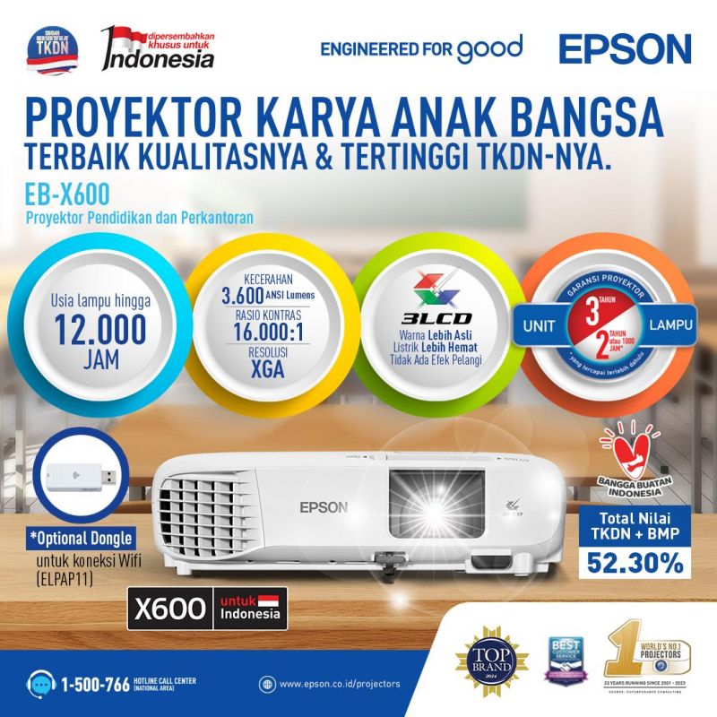 LCD PROJECTOR EPSON EB-X600 ( TKDN + BMP 52.30% )