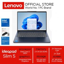 NB LENOVO IP Slim 5 14IRH10R Intel Core 5 210H 16GB DDR5 512GB 14" WUXGA OLED Luna Grey 83J00006ID/Cosmic Blue 83J00003ID