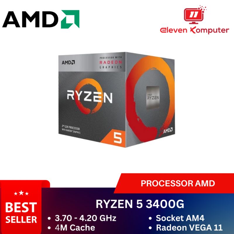 CPU AMD Ryzen 5 3400G 3.7Ghz Up To 4.2Ghz Cache 4MB 65W AM4 Box with Wraith Stealth Cooler