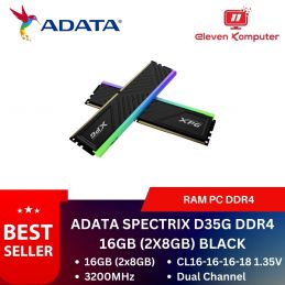 DDR 4 ADATA D35G RGB BLACK 16GB (2X8GB) 3200MHz
