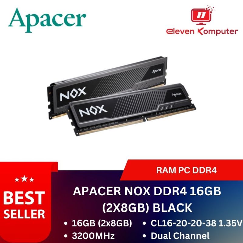RAM PC DDR 4 APACER NOX 16GB (2X8GB) 3200MHZ RAM PC DDR 4 APACER NOX 16GB (2X8GB) 3200MHZ