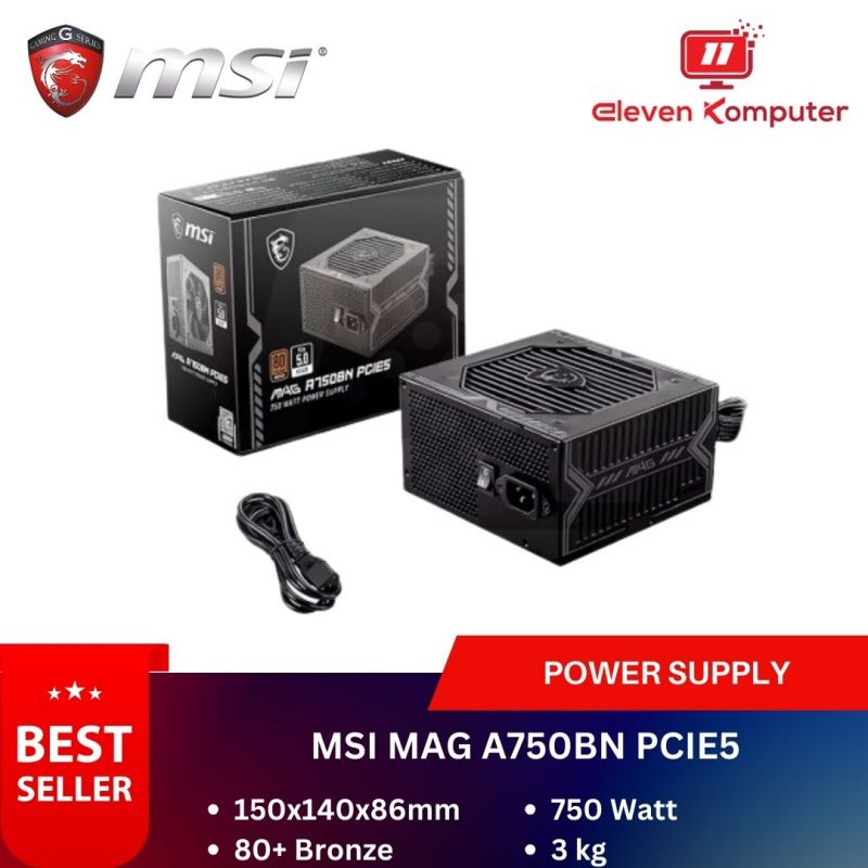 Power Supply MSI MAG A750BN PCIE5 750W (80+ Bronze)