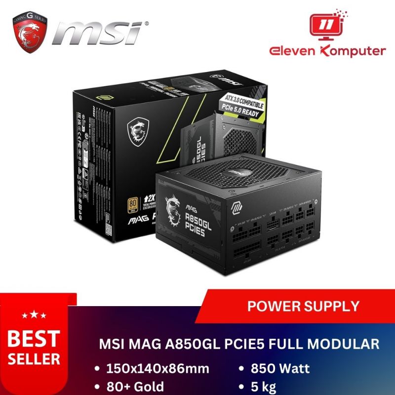 Power Supply MSI MAG A850GL 850W FULL MODULAR 80+ GOLD