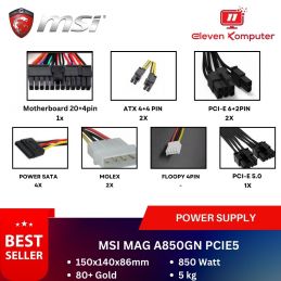 Power Supply MSI MAG A850GN PCIE5 80+ GOLD