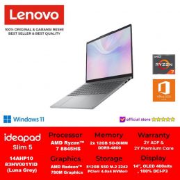 NB LENOVO IP Slim 5 14AHP10 Ryzen 7 8845HS 14" WUXGA OLED Win11+OHS 20224 Luna Grey 83HV001YID