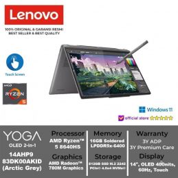 LENOVO YOGA 7 2in1 14AHP9 AMD Ryzen 5 8640HS AMD Radeon 760M 14" WUXGA OLED Touch Win11+OHS 2024 Arctic Grey 83DK00AKID