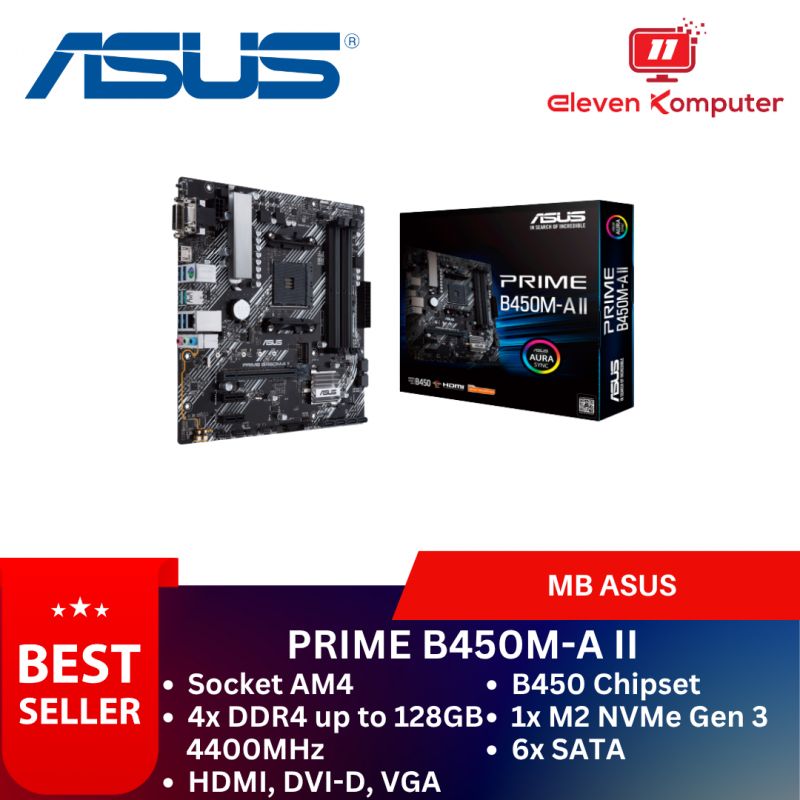 MB AM4 ASUS B450M-A II - DDR4