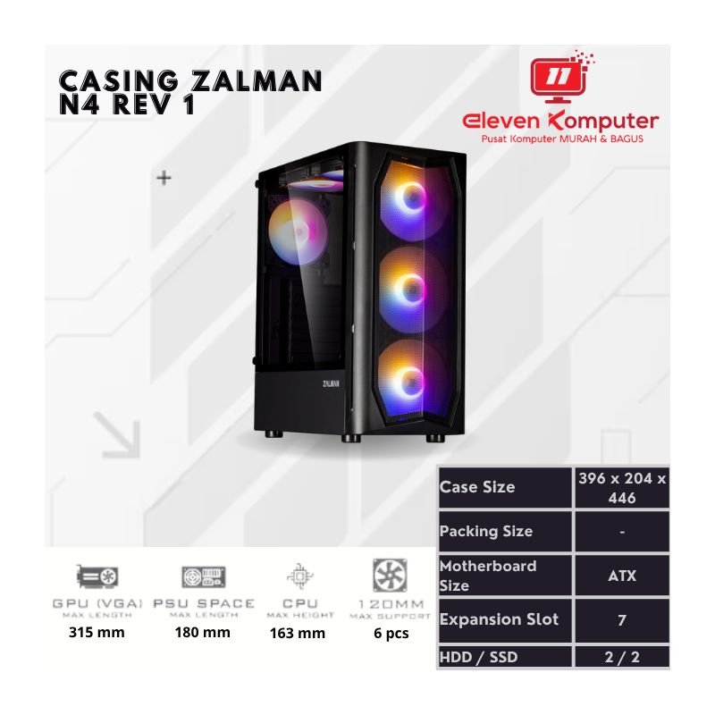 CASING ZALMAN N4 REV1 (ATX) INCLUDE 6 FAN FIXED RGB - NO PSU