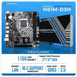 MB LGA1155 VURRION ESSENTIAL H61M-D3H
