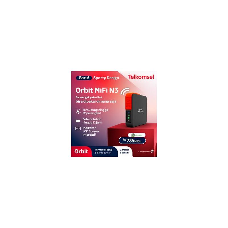 Modem Orbit MIFI N3 M23 Portable Modem Wifi 4G High Speed Bonus Data
