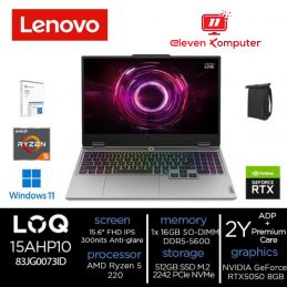 NB LENOVO LOQ 15AHP10 AMD Ryzen 5 220 RTX 5050 8GB 15.6" FHD IPS 144Hz Win11 OH2024+M365 Luna Grey 83JG0073ID