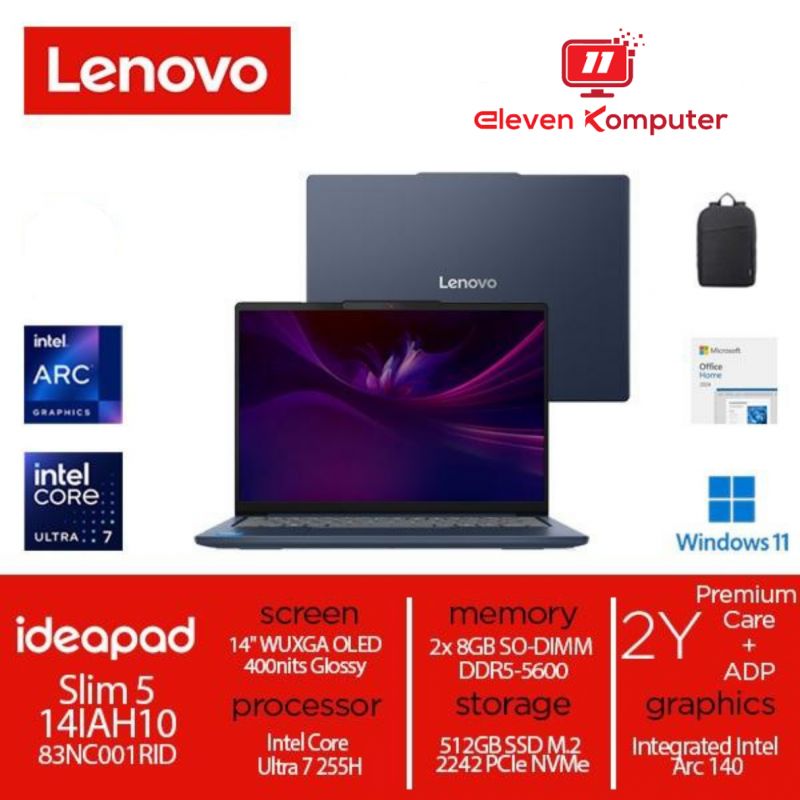 NB LENOVO IP Slim 5 14IAH10 Ultra 7 255H IntelArc 14" WUXGA OLED Win 11+OH 2024 Cosmic Blue 83NC001RID/1PID NB LENOVO IP Slim 5 14IAH10 Ultra 7 255H IntelArc 14" WUXGA OLED Win 11+OH 2024 Cosmic Blue 83NC001RID/1PID