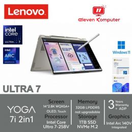 NB LENOVO YOGA 7 2in1 14ILL10 Intel Ultra 7 258V Intel Arc 140V 14" 2.8K WQXGA+ OLED Touch Win 11+OH 2024 Seashell 83JQ007CID