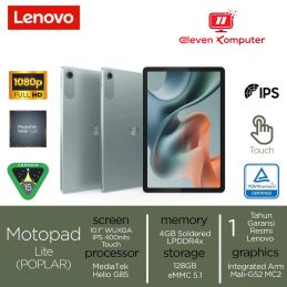 TABLET MOTOPAD 60 LITE Processor MediaTek Helio G85 Warna Sky Grey, Android15 Garansi 1 Tahun