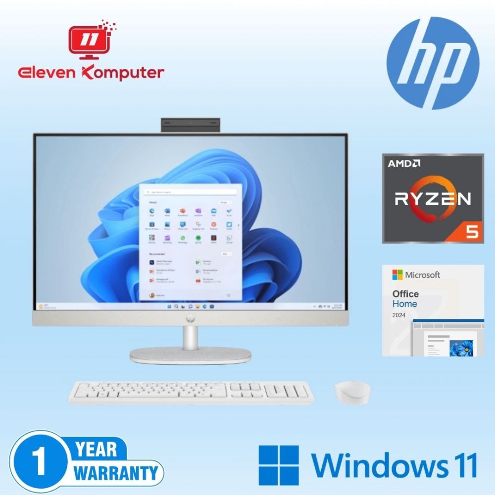 PC HP AIO 24-CR0878D RYZEN 5 7520U 8GB DDR5 512GB 23.8 INCH FHD WIN 11 + OFFICE HOME 2024
