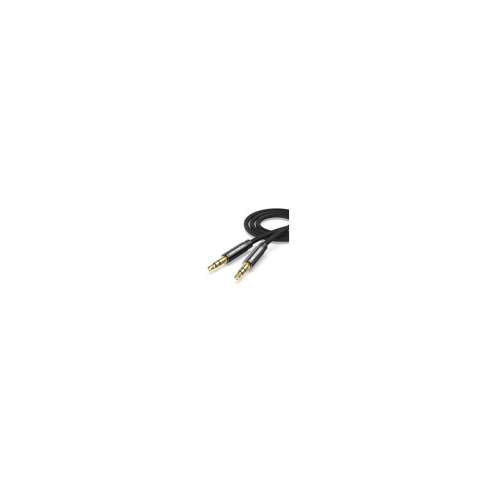 VENTION KABEL AUDIO FABRIC BRAIDED 3.5MM M-M 3M BLACK METAL TYPE - BAGBI
