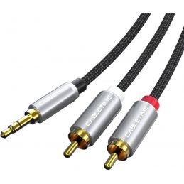 CABLETIME KABEL AUX 3.5MM TO RCA 5M BRAIDED - CF13P