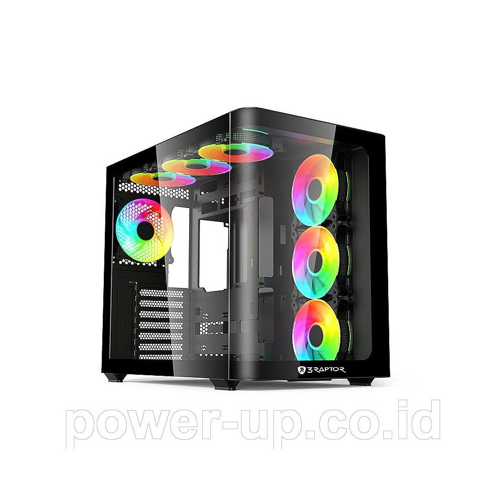 CASING POWER UP RAPTOR X-ONE BLACK (ATX) - NO PSU NO FAN