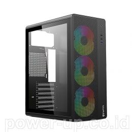 CASING POWER UP RAPTOR RX-1 BLACK (ATX) - NO PSU INCLUDE 3 FAN FIXED RGB