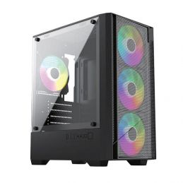 CASING POWER UP RAPTOR MP-100 (mATX) - NO PSU INCLUDE 3 FAN FIXED RGB