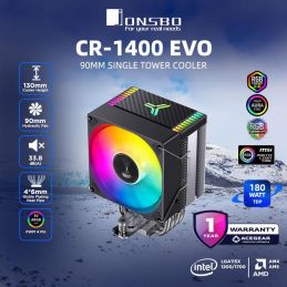 FAN CPU AIR COOLER JONSBO CR-1400 EVO ARGB BLACK & WHITE (LGA1700/1200/115X)