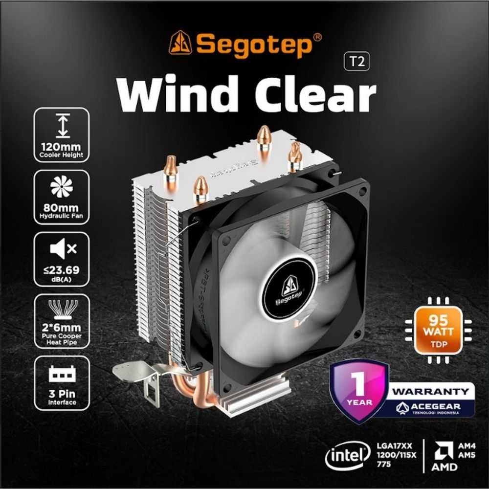 FAN CPU AIR COOLER SEGOTEP T2