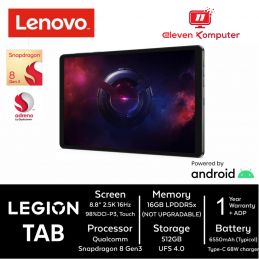 TABLET LEGION ZAEF0082ID Snapdragon 8 Gen 3 Eclipse Black Android 14 Garansi 1 Tahun ADP