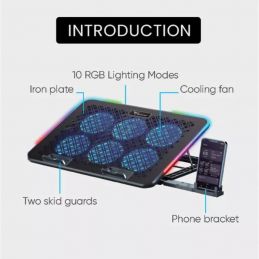 COOLING PAD ALCATROZ VENDAVAL S6 RGB BLACK