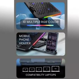 COOLING PAD ALCATROZ VENDAVAL S6 RGB BLACK
