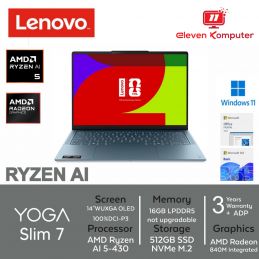 NB LENOVO YOGA Slim7 14AGP11 Ryzen AI 5 430 16GB LPDDR5x 14" WUXGA OLED Tidal Teal 83QS0048ID