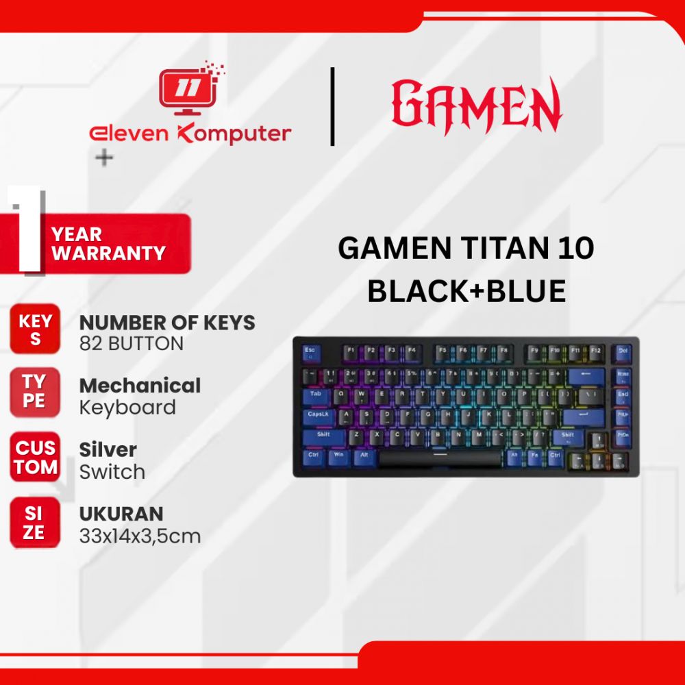 KEYBOARD GAMING MECHANICAL GAMEN TITAN 10 BLACK+BLUE