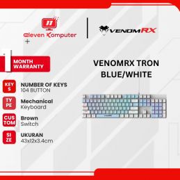 KEYBOARD GAMING MECHANICAL VENOMRX TRON BLUE/WHITE