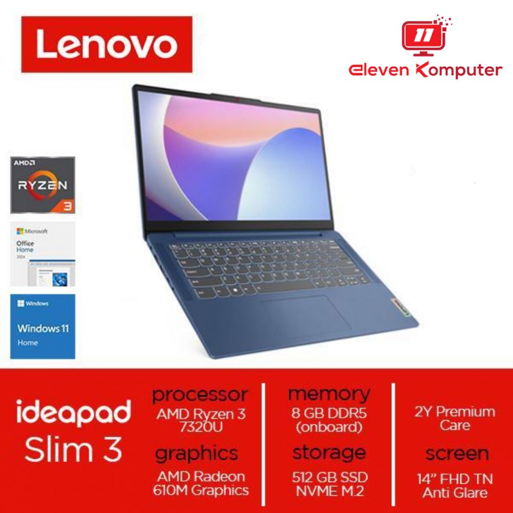 NB LENOVO IP Slim 3 14AMN8 Ryzen 3 7320U 8GB LPDDR5 512GB Abyss Blue/Arctic Grey