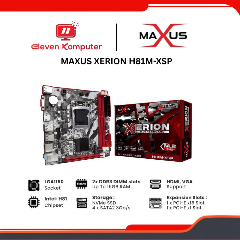 MB LGA1150 MAXUS H81M-X5P - DDR3