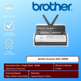 Scanner Brother Compact Desktop ADS-1800W 30ppm+Wifi