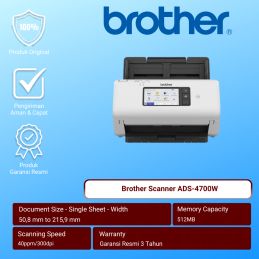 SCANNER BROTHER ADS-4700W Successor ADS-2800W / 40ppm + ADF 80 + WIFI + LAN + Touchscreen 10.9cm