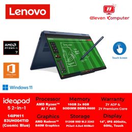 NB LENOVO IP 5 2-in-1 14AGP11 Ryzen AI 7 445 2x8GB 16GB Luna Grey 83UH004WI/ Cosmic Blue 4TID