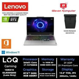 NB LENOVO LOQ 15IRX10 Intel Core i7-13700HX 16GB RTX 5050 GDDR7 8GB Luna Grey 83JE00QDID
