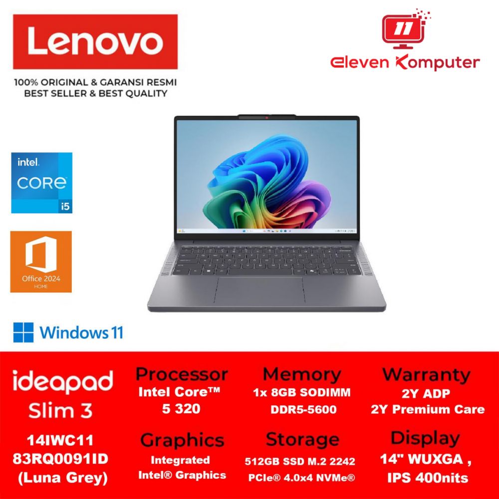 NB LENOVO IP Slim 3 14IWC11 Core 5 320 8GB DDR5 Luna Grey