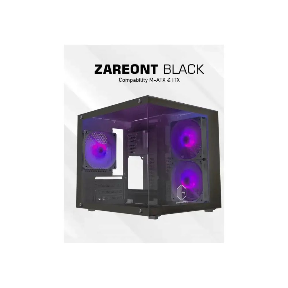CASING CUBE GAMING ZAREONT BLACK - NO PSU
