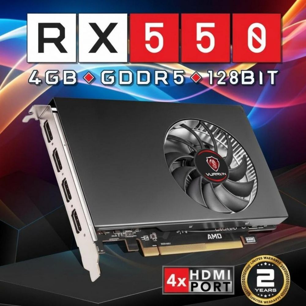 VGA VURRION RX 550 4GB 4HDMI GDDR5 128BIT